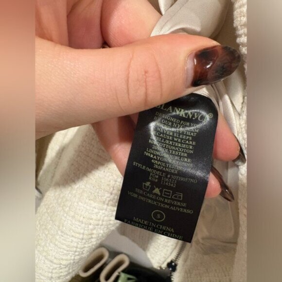 BlankNYC tweed moto jacket in ivory - Picture 7 of 13